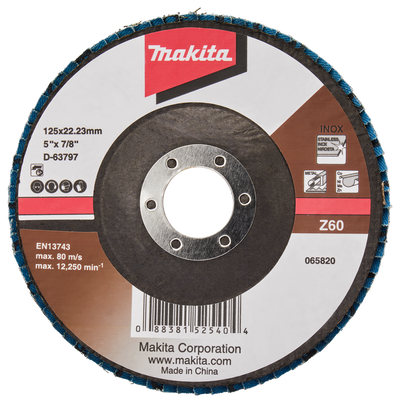 Accessori Makita disco abrasivo lamellare 125mm z60 - d-63797-10 d-63797-10