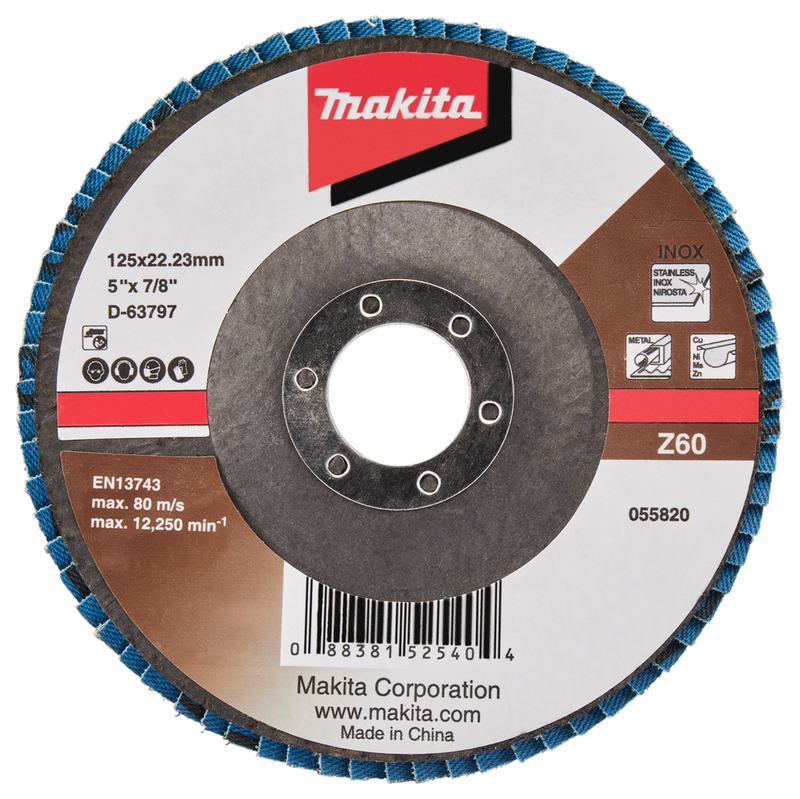 Accesorios Makita disco de lijado de solapa 125mm z60 - d-63797 d-63797