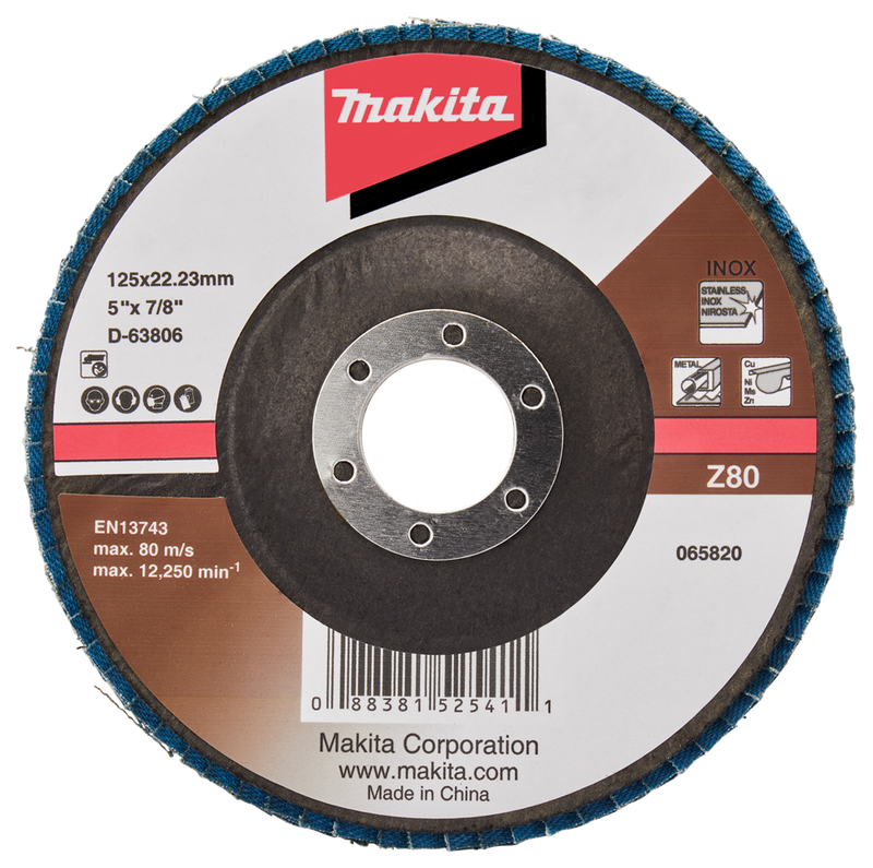 Accesorios Makita disco de lijado de solapa 125 mm z80 - d-63806-10 d-63806-10