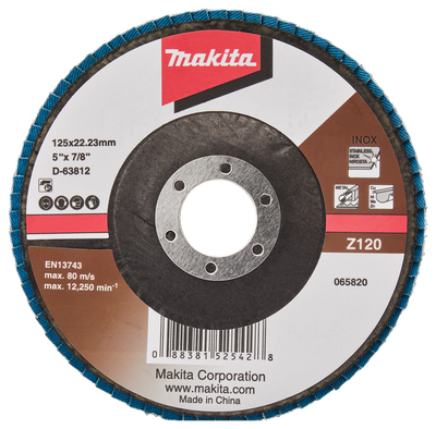 Accessori Makita disco abrasivo lamellare 125mm z120 - d-63812-10 d-63812-10