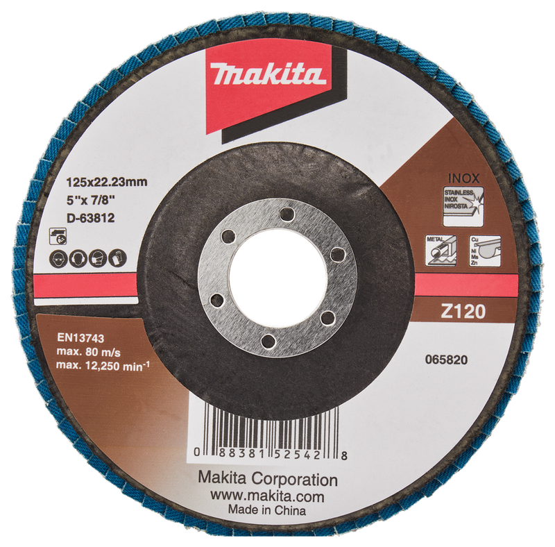 Accesorios Makita disco de lijado de solapa 125 mm z120 - d-63812-10 d-63812-10