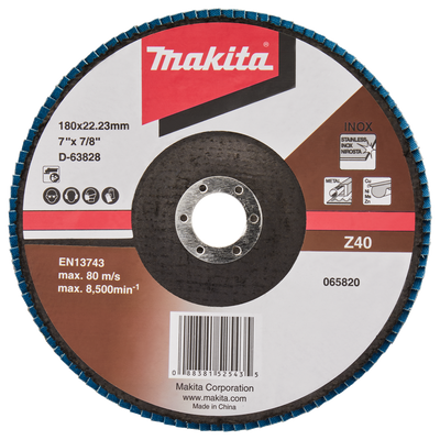 Accessori Makita disco abrasivo lamellare 180mm z40 - d-63828-10 d-63828-10