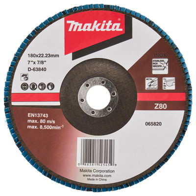 Accessori Makita disco abrasivo lamellare 180mm z80 - d-63840-10 d-63840-10
