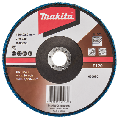 Accessori Makita disco abrasivo lamellare 180mm z120 - d-63856-10 d-63856-10