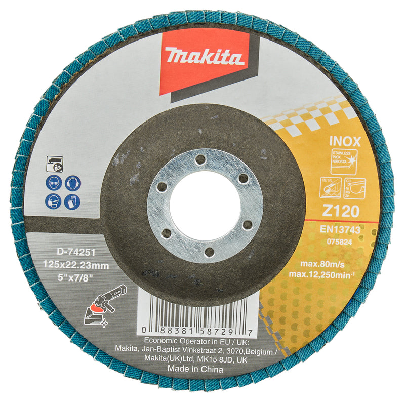 Accessori Makita disco abrasivo lamellare 125mm z120 - d-74251