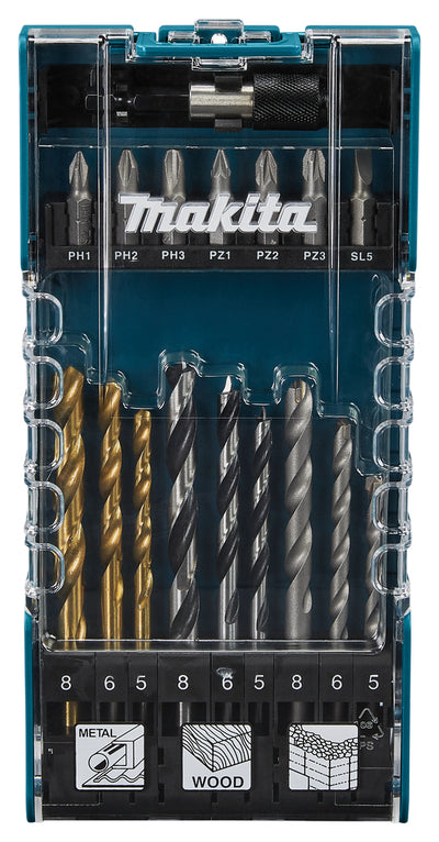Accesorios makita juego de puntas de taladro y destornillador 17 piezas - d-74887 - d-74887