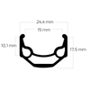Ryde Velg Zac 19 26 559 X 19C Alluminio 36 buchi 14g Nero
