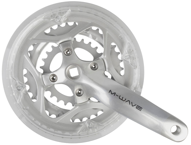 M-Wave Crankset 26 38 48T 170mm piatto +0 mm 7-8sp con argento a bordo a catena