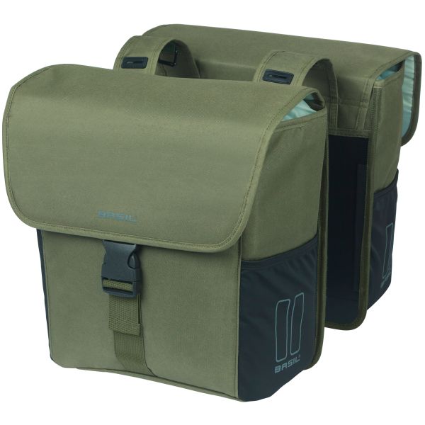Borsa per biciclette a doppia bicicletta Basil Go 32 litri 14 x 27 x 31 cm verde scuro