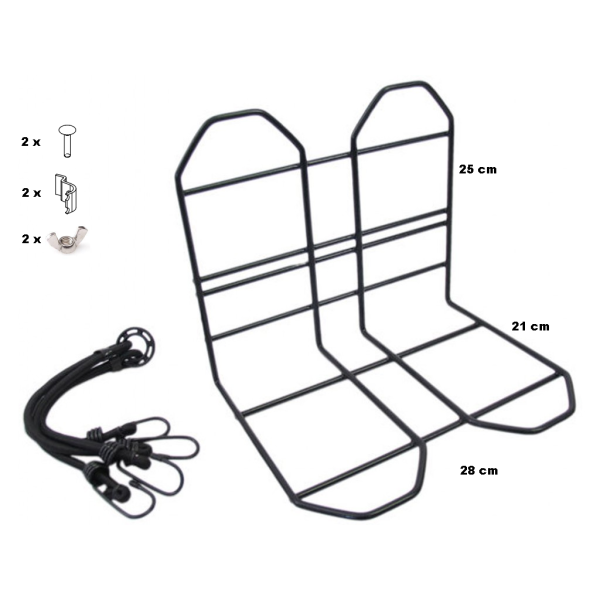 Mezaje de equipaje de 28 cm de acero negro