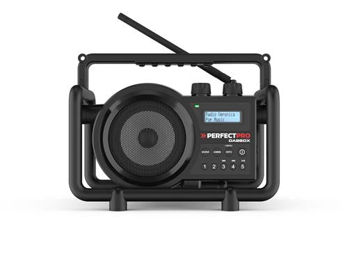 Perfectpro construction radio dabbox dab+ fm rds aux-in bluetooth rechargeable