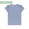 Fiore margherite | Camicia da bagno blu UV con maniche corte
