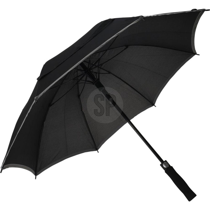 Ombrello Pioneer nero con bordo grigio ø104cm