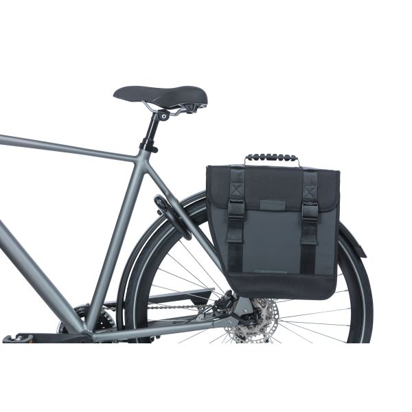 Tour di basilico a sinistra - borsa per bicicletta singola nera