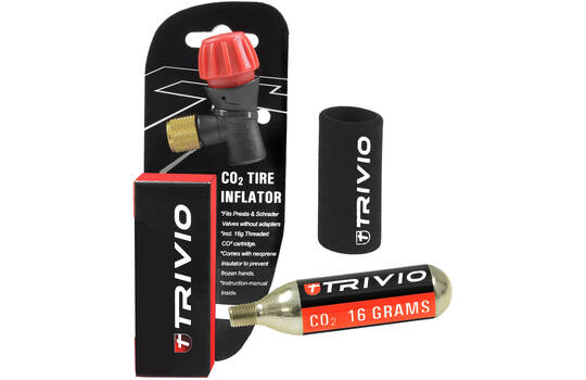 Trivio - adattatore co2 + cartuccia co2 16 grammi + custodia in neoprene