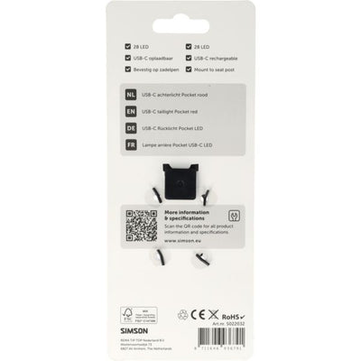Lampada tascabile Simson USB-C LED rossa