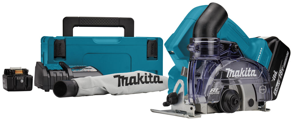 Makita dcc500rtj | cortador de diamantes | seco | 125 mm | 18v | 5.0ah de iones de litio | conjunto | en mbox