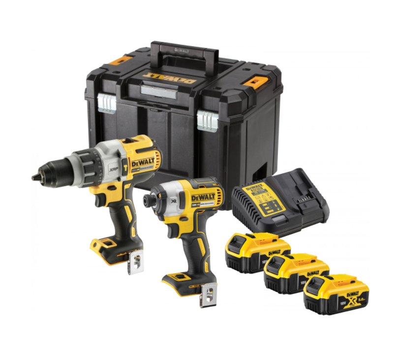 Dewalt dck276p3t | set combinato | trapano a percussione xrp dcd996 + cacciavite a percussione dcf887 | 18v xr | senza spazzole | 3x5.0ah | in tstak-dck276p3t-qw