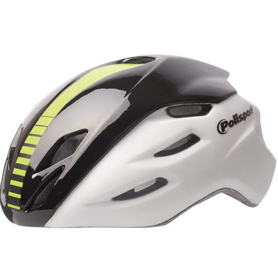 Polisport helmet Aero Road matt white gloss black yellow L 58-61cm