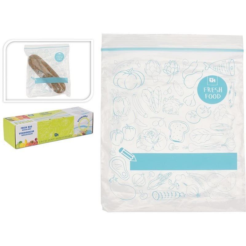 Excellent houseware vershoudzakken hersluitb.1ltr ds a 20st