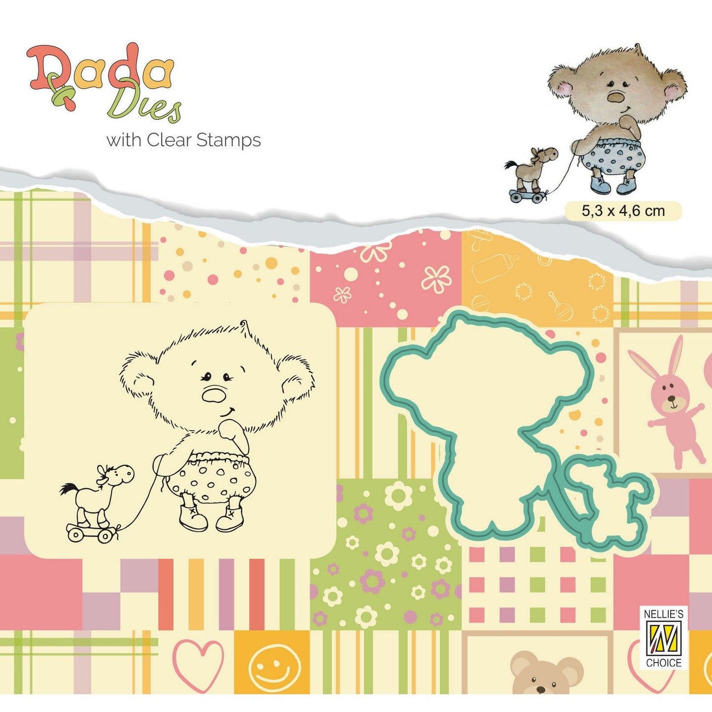 La elección de Nellie • troquel de corte osito de peluche con sello transparente
