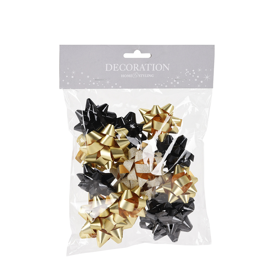 Fiocco decorativo oro nero set da 12 pezzi