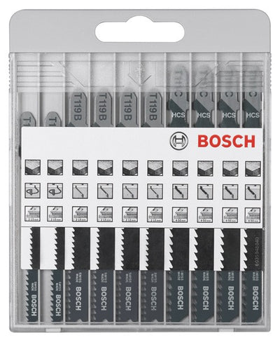 Bosch de 10 piezas Jigsaw Blade Set básico para madera