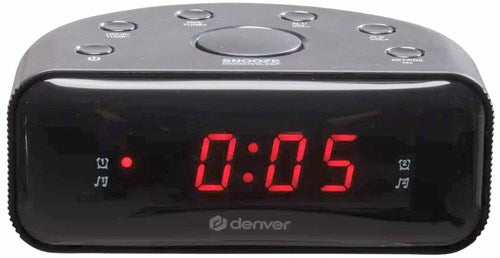 Denver radio despertador LED FM negro doble alarma - 8140211