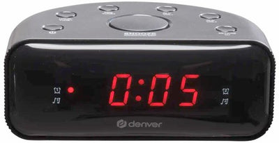 Radiosveglia Denver LED FM nera doppia sveglia - 8140211