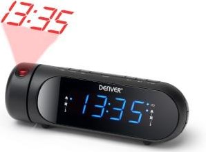 Radiosveglia Denver con proiezione LED doppia sveglia nera + porta USB - 8140230