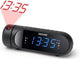 Enzo denver wekkerradio met projectie led dual alarm zwart + usb poort - 8140230