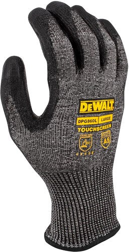 Guante de trabajo Dewalt 13g A4 Touch L con resistencia al corte de nivel A4 - DPG860Leu