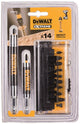Dewalt accessoires 14-delige impact torsion schroefbitset met schroefgeleider - dt70512t-qz