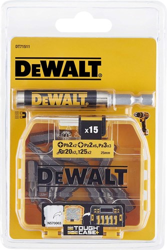 Accessori Dewalt dt71511 | set di punte con guida vite magnetica | 15 pezzi - dt71511