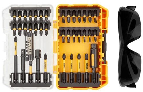 Accessori Dewalt Set di punte per cacciavite Flextorq da 38 pezzi con occhiali da sole | in casi difficili - dt70740t-qz