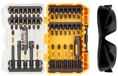 Accessori Dewalt Set di punte per cacciavite Flextorq da 38 pezzi con occhiali da sole | in casi difficili - dt70740t-qz