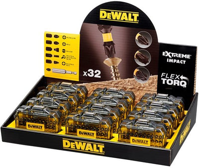 Imp dewalt accessori espositore da banco 12x act torsion compact set 32 pezzi punte a vite - dt70523tm-qz