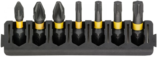 Set di punte per accessori Imp Dewalt | titolare + atto torsione | 25 mm | pz1 x1, pz2 x2, t15 x1, t20 x1, t25 x1, t30 x1 - dt70813-qz