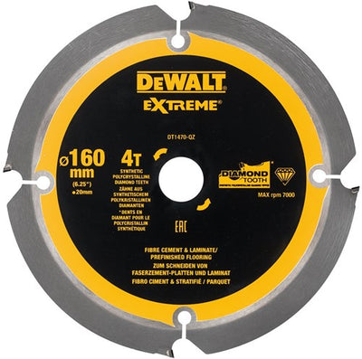 Accesorios Dewalt hoja sierra circular pcd fibrocemento laminado 160x20x4t - dt1470-qz