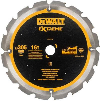 Accesorios Dewalt hoja sierra circular pcd fibrocemento laminado 305x30x16t - dt1475-qz