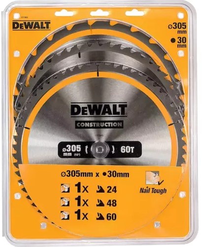 Accessori Dewalt Lame per seghe circolari, confezione da 3 | 305x30mm-dt1964-qz