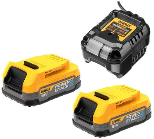 Accessori Dewalt Kit powerstack dcb1102e2-qw 18v xr: caricabatterie dcb1102 | 2x batterie compatte power stack - dcb1102e2-qw