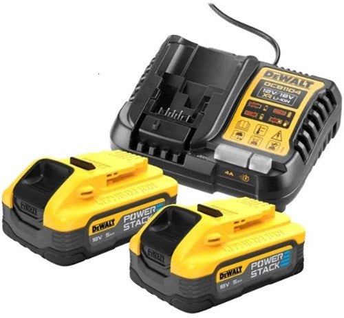 Accesorios Dewalt dcb1104h2-qw paquete inicial de 18v: 2 baterías power stack de 5.0ah + cargador múltiple xr - dcb1104h2-qw
