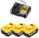 Accessori Dewalt dcb1104p3-qw | Set valori batteria 18 V: 3 batterie da 5,0 Ah + caricabatterie multiplo XR - dcb1104p3-qw
