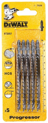 Accessori Dewalt lama per seghetto alternativo hcs progressor per legno, truciolato, compensato <65mm, 116x91x2-3mm, (t234x) - dt2057-qz