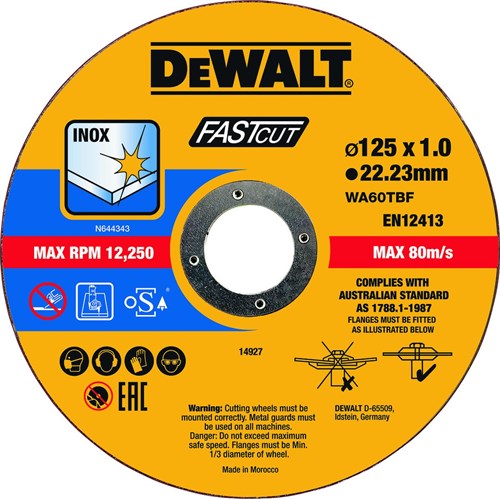 Dewalt accessori disco da taglio metallo 125x1x22,2mm 100 pezzi - dt20540-qz