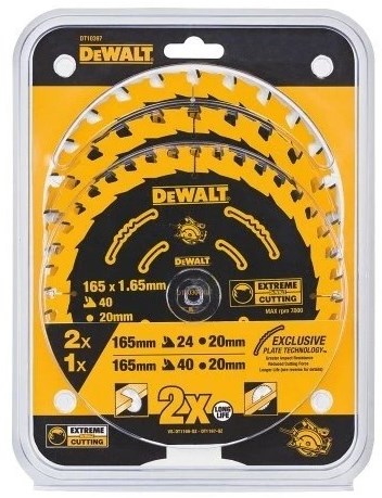 Accessori Dewalt dt10397-qz set lame per sega circolare extreme 165x20 | 3 pezzi - dt10397-qz