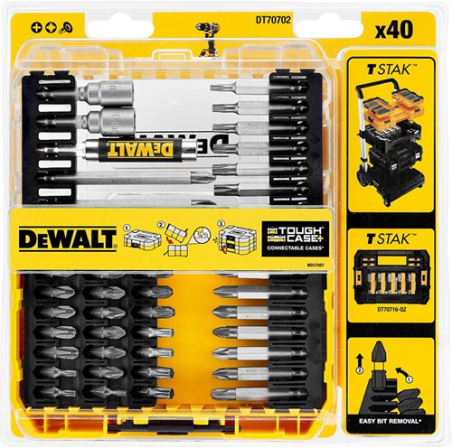 Accessori Dewalt dt70702-qz | Set di inserti da 40 pezzi in cassetta - dt70702-qz