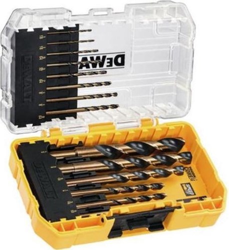 Accessori Dewalt dt70727-qz | metal drill set | black gold | 1-8mm | 14-piece | in cassette - dt70727-qz