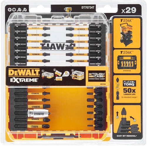 Accessori Dewalt dt70734t-qz | Set di punte per cacciavite Flextorq da 29 pezzi - dt70734t-qz